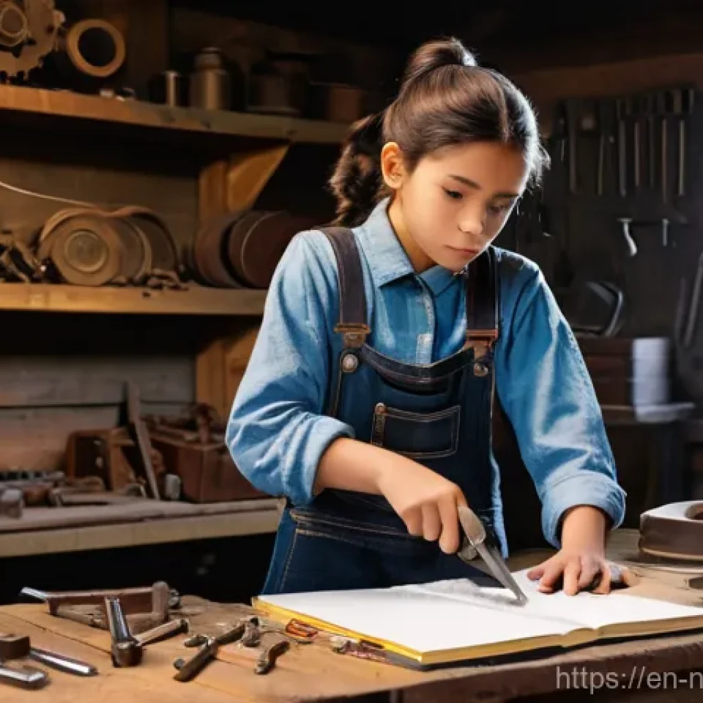 닌자고 니야의 기술적 재능 - **Prompt 1: The Young Tinker's Forge**
    A highly detailed, medium shot of a young Nya, approximat...
