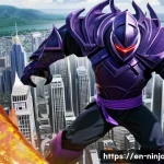 닌자고 닌자팀과 악당 연합 스토리 - **"The Great Devourer's Rampage"**
A panoramic, high-angle shot capturing the colossal Great Dev...