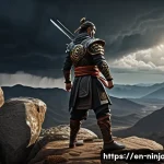 닌자고 캐릭터들의 개별 목표 - A powerful scene depicting Cole, the Earth Ninja, standing firmly on rugged terrain with swirling ro...