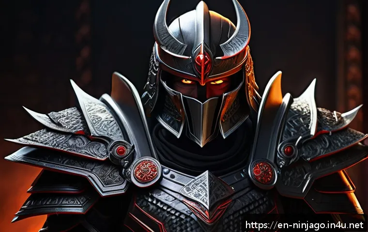 닌자고 가마돈 캐릭터 성장 - A detailed digital painting of Garmadon in mid-transformation, showing a striking contrast between h...