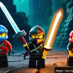 Home 23 닌자고 시즌별 평가 순위 - A dynamic battle scene featuring the core Ninjago ninja team from Season 1, showcasing their vibrant...